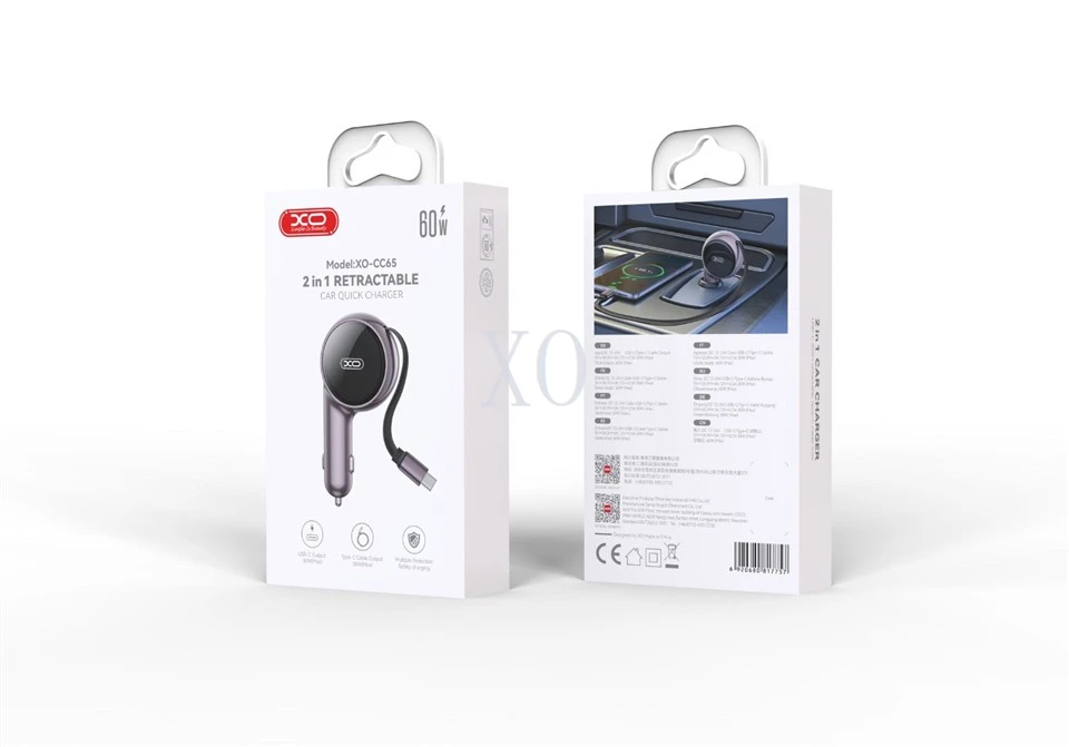 XO CC65 2-in-1 With Retractable Car Charger